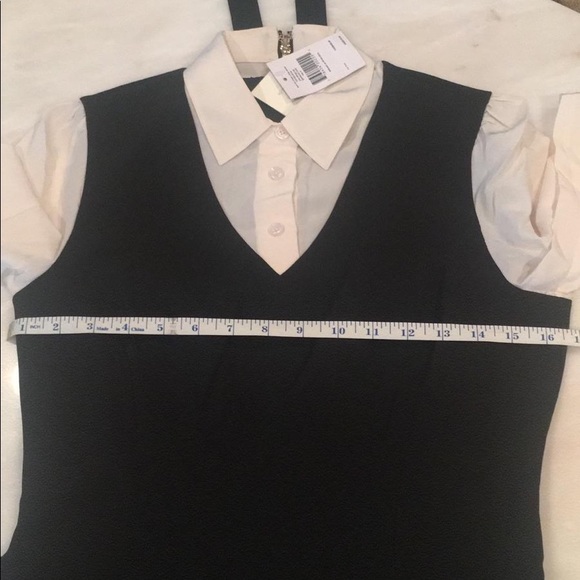 Kate Spade bow tie crepe dress a-line black white - Picture 8 of 9
